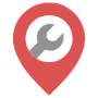 Location Car Repair Services Red free icon for commercial use