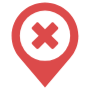 Location Error Cross Red free icon for commercial use