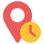 Location History Time Red free icon for commercial use