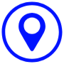 Location Pointer Blue Circle Round Outline free icon for commercial use
