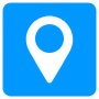 Location Pointer Blue Square Rounded free icon for commercial use