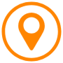 Location Pointer Orange Circle Round Outline free icon for commercial use