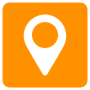 Location Pointer Orange Square Rounded free icon for commercial use