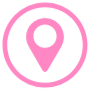 Location Pointer Pink Circle Round Outline free icon for commercial use