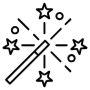 Magic Wand Miracle Wizard Black Outline free icon for commercial use