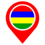 Mauritius Location Flag Pin icon