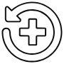 Medical History Back Arrow Black Outline free icon for commercial use