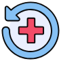 Medical History Back Arrow Blue free icon for commercial use