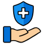 Medical Insurance Hand Shield free icon for commercial use