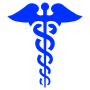 Medical Symbol Of Snake Caduceus Blue free icon for commercial use