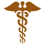 Medical Symbol Of Snake Caduceus Brown free icon for commercial use