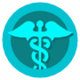 Medical Symbol Of Snake Caduceus Circle Round Green free icon for commercial use