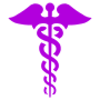 Medical Symbol Of Snake Caduceus Purple free icon for commercial use