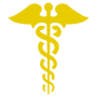 Medical Symbol Of Snake Caduceus Yellow free icon for commercial use