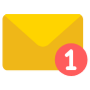 New Email Message Notification Yellow free icon for commercial use