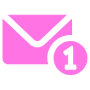 New Email Notification Pink free icon for commercial use
