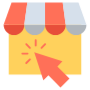 Online Shop Red Click Arrow free icon for commercial use