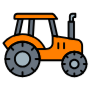 Orange Tractor Vehicle free icon for commercial use