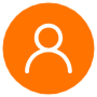 Orange User Line Avatar Circle Round free icon for commercial use