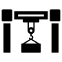 Overhead Crane Lifting Container Black free icon for commercial use