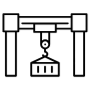 Overhead Crane Lifting Container Black Outline free icon for commercial use