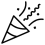 Party Popper Confetti Black Outline icon