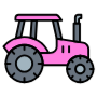 Pink Tractor Vehicle icon