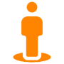Placeholder Person Location Orange free icon for commercial use