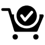 Purchase Checkout Black Shopping Cart free icon for commercial use