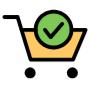 Purchase Shopping Cart Green Check Mark free icon for commercial use