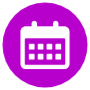 Purple Calendar Round Circle free icon for commercial use
