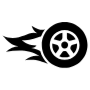 Racing Black Tire On Fire icon