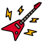 Red Electric Guitar Rock And Roll icon