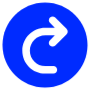 Redo Right Blue Round Arrow Button free icon for commercial use