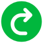 Redo Right Green Round Arrow Button free icon for commercial use
