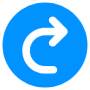 Redo Right Light Blue Round Arrow Button free icon for commercial use