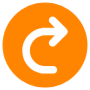 Redo Right Oange Round Arrow Button free icon for commercial use
