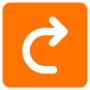 Redo Right Orange Square Arrow Button free icon for commercial use