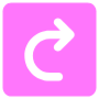 Redo Right Pink Square Arrow Button free icon for commercial use