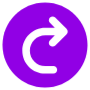 Redo Right Purple Round Arrow Button free icon for commercial use