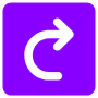 Redo Right Purple Square Arrow Button free icon for commercial use
