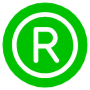 Registered Trademark Green Circle Round free icon for commercial use