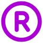 Registered Trademark Purple Outline free icon for commercial use