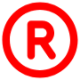 Registered Trademark Red Outline free icon for commercial use