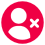 Remove Delete User Account Red Circle free icon for commercial use