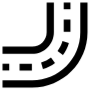 Roadway Bend Curve Black Outline free icon for commercial use