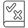 Rules Book Tick Black Outline free icon for commercial use