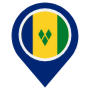 Saint Vincent And The Grenadines Location Flag Pin icon