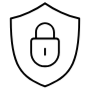 Shield Padlock Black Outline free icon for commercial use