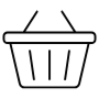 Shopping Basket Black Outline free icon for commercial use
